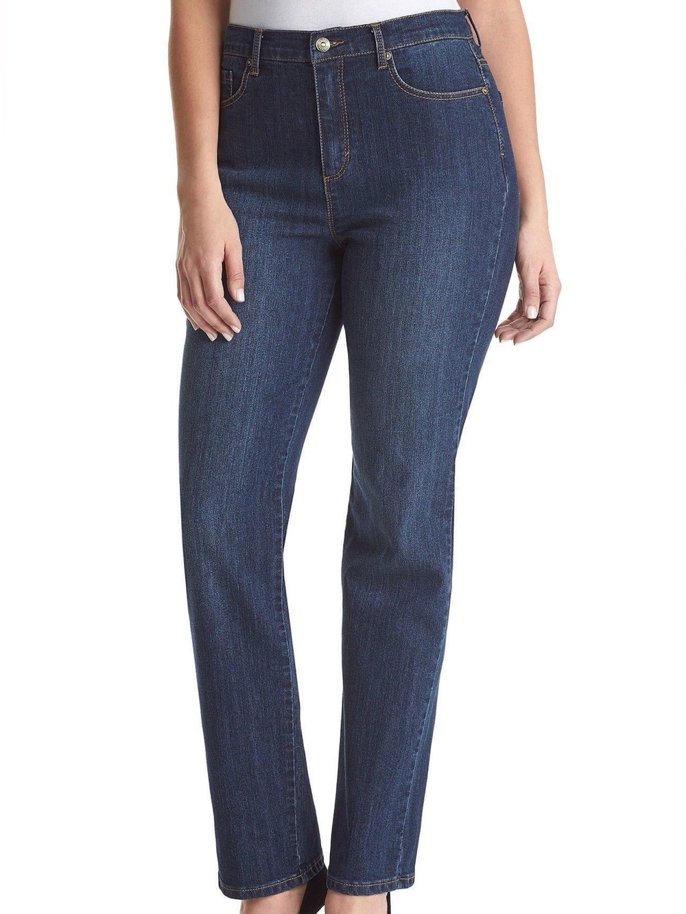 Gloria Vanderbilt Amanda Classic Stretch High Waisted Embroidery Jeans Womens 14